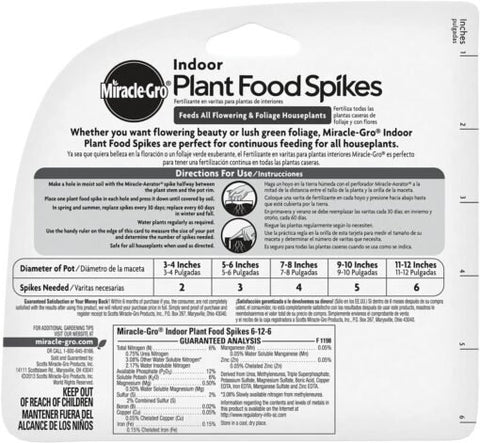 Miracle-Gro Indoor Plant Food 48 Spikes